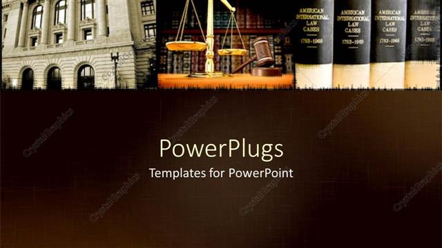  Presentation with law - Law depiction with weighting balance, law building and journals