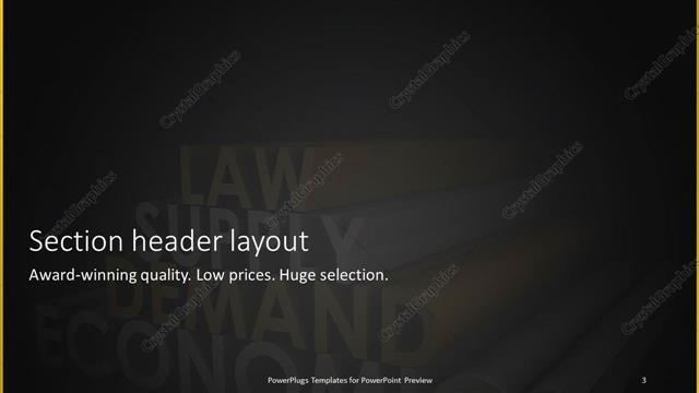 Section Header presentation slide layout