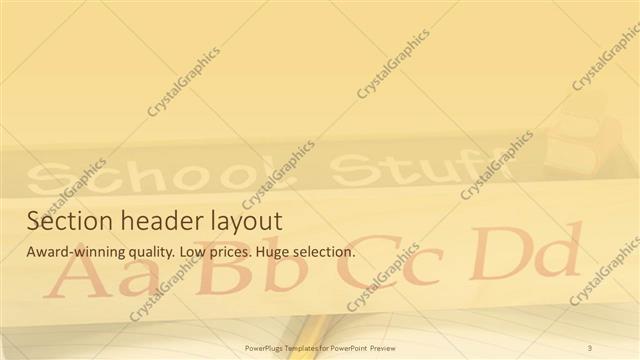 Section Header presentation slide layout