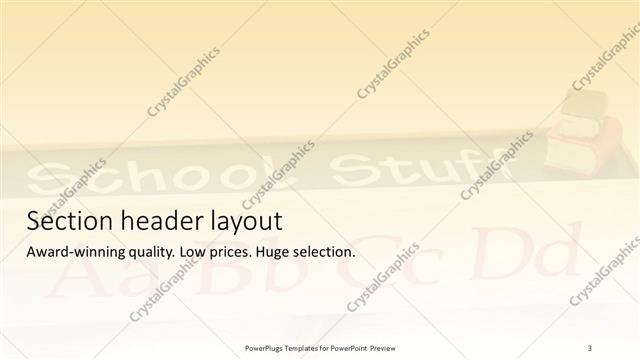 Section Header presentation slide layout