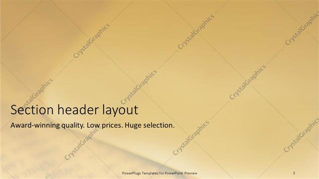 Section Header presentation slide layout