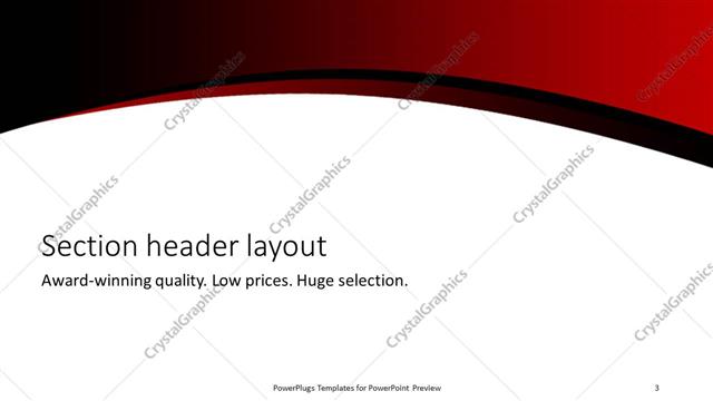 Section Header presentation slide layout