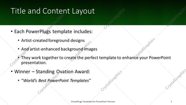 Title and Content presentation slide layout