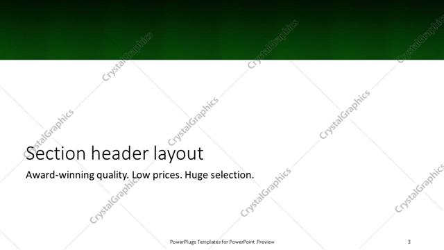 Section Header presentation slide layout