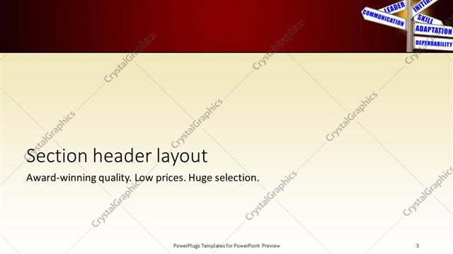 Section Header presentation slide layout