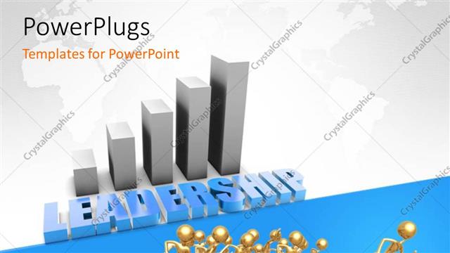  Presentation with world map - Leadership chart on world map with gold plated 3D men running?