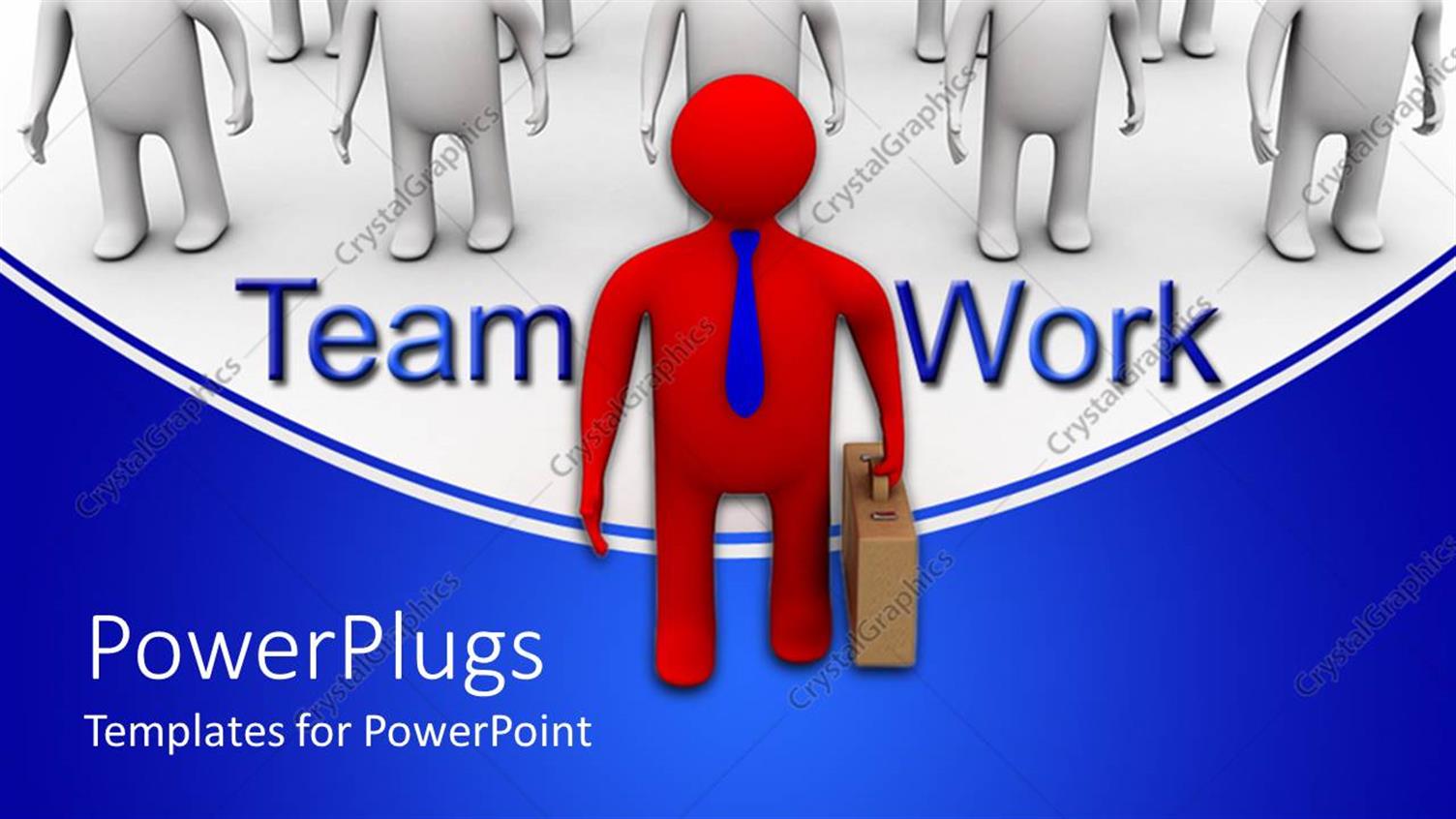 Featuring Leadership Depiction with 3D Man Leading Team of Businessmen