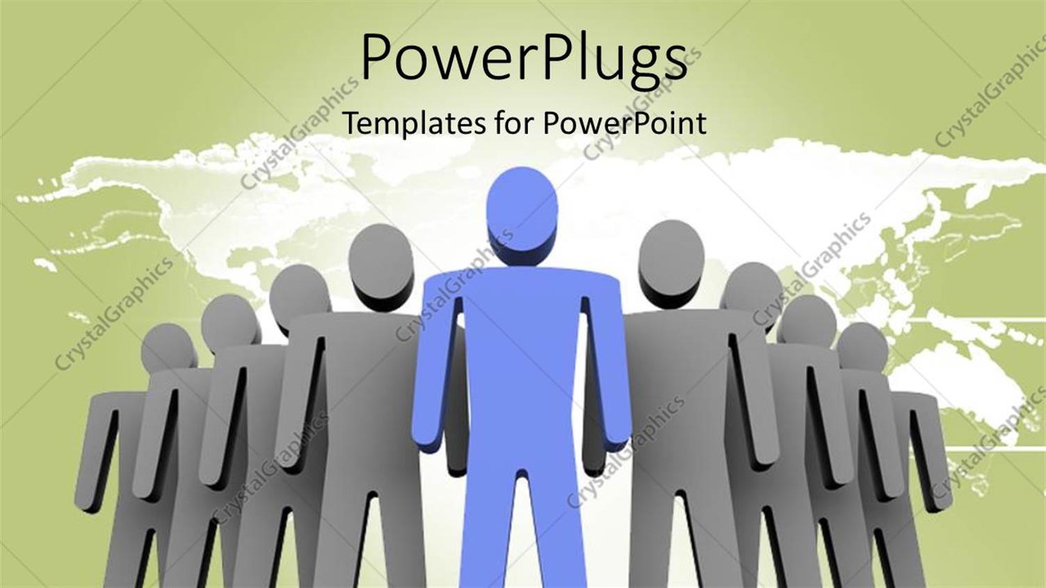 Featuring Leadership Depiction with Blue 3D Man Leading Grey Team