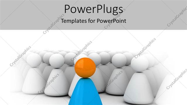  Presentation with team leadership - Leadership depiction with colored leader and team behind