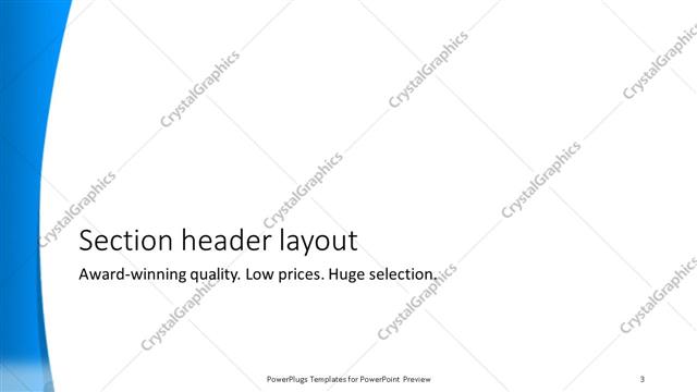 Section Header presentation slide layout