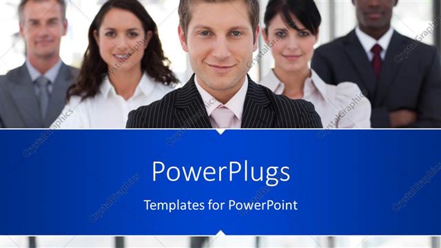  Presentation with leadership team - Leadership depiction with young confident man leading business team