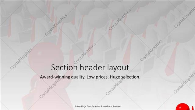 Section Header presentation slide layout