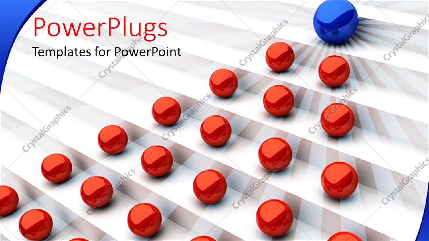 Featuring Leadership Metaphor with Blue Ball Leading Red Balls Up White Stairs, Business