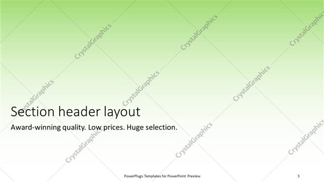 Section Header presentation slide layout