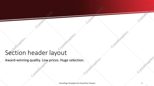 Section Header presentation slide layout
