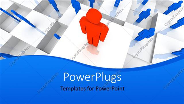  Presentation with stand - Leadership , stand out concept with blue color 