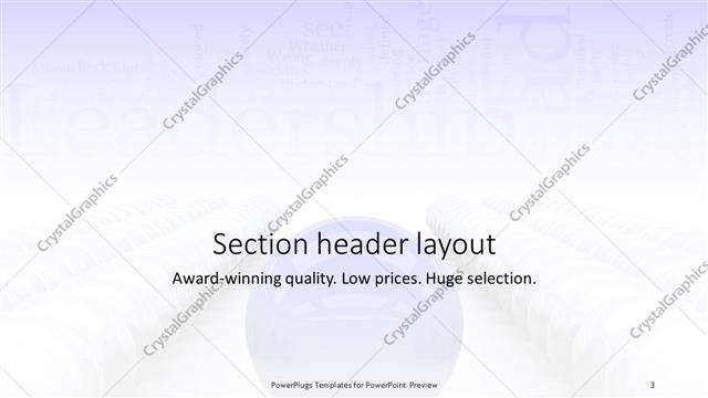 Section Header presentation slide layout