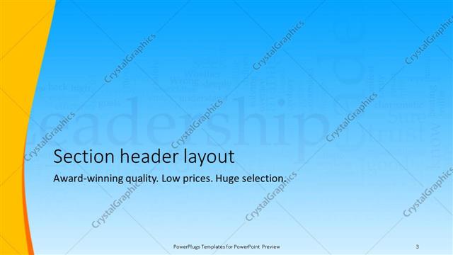 Section Header presentation slide layout