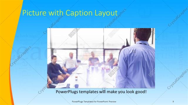 Picture with Caption presentation slide layout