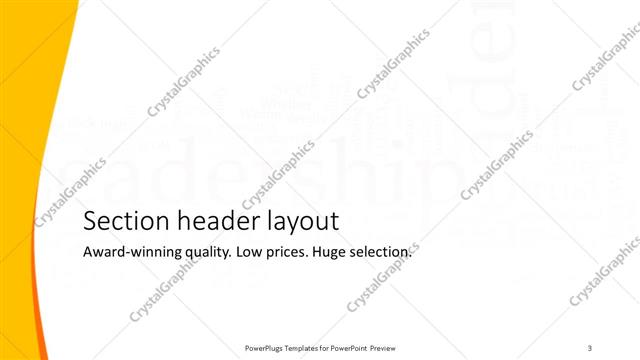 Section Header presentation slide layout