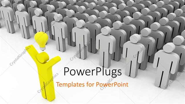  Presentation with idea - A leader with an idea and people following the leader