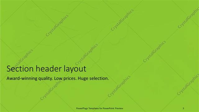 Section Header presentation slide layout