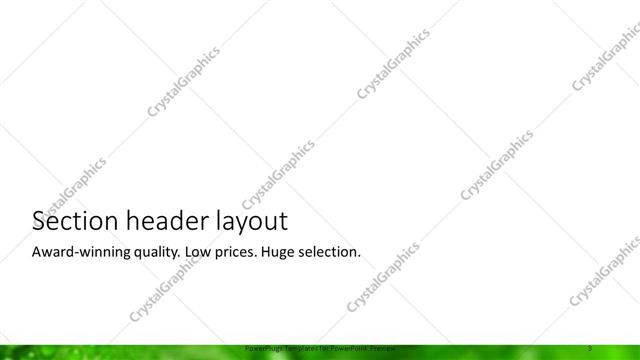 Section Header presentation slide layout