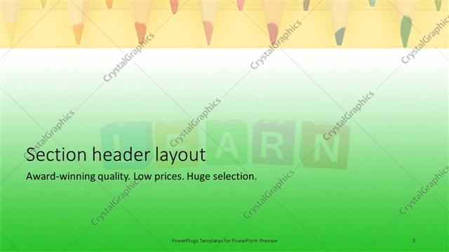 Section Header presentation slide layout