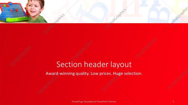 Section Header presentation slide layout