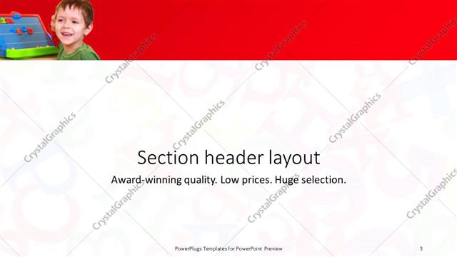Section Header presentation slide layout
