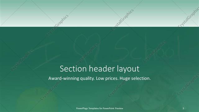 Section Header presentation slide layout