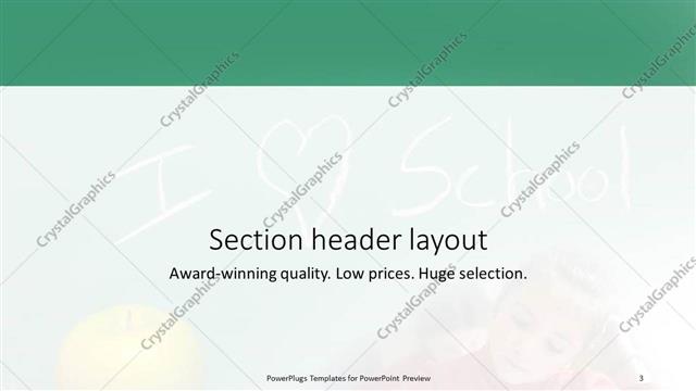 Section Header presentation slide layout