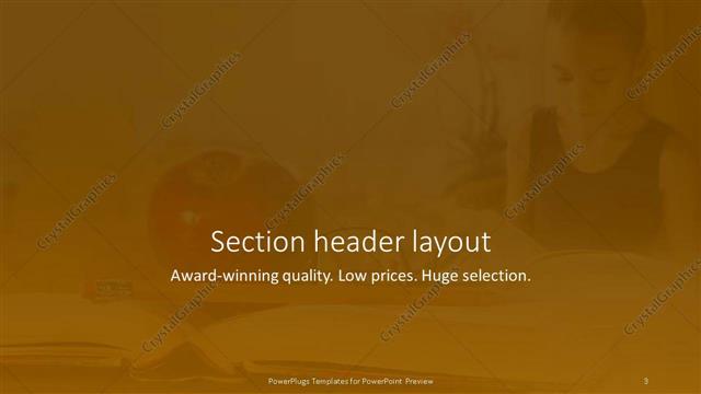 Section Header presentation slide layout