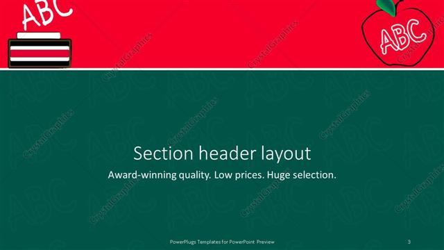 Section Header presentation slide layout
