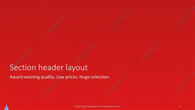Section Header presentation slide layout