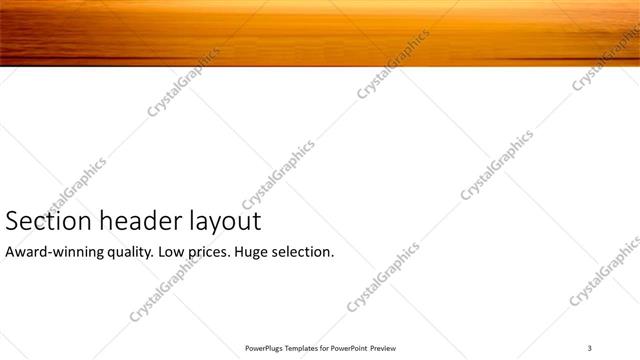 Section Header presentation slide layout