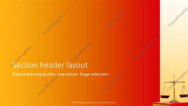 Section Header presentation slide layout