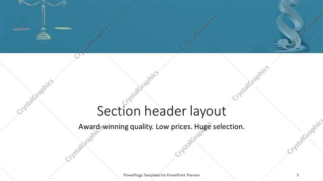 Section Header presentation slide layout
