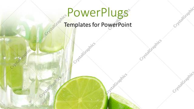  Presentation with lemon - A lemon cut into half with a glass of lemonade