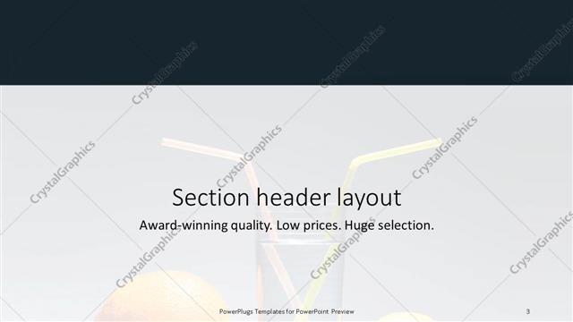 Section Header presentation slide layout
