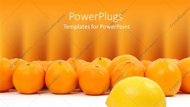  Presentation with lemon - Lemon and oranges on white and orange background
