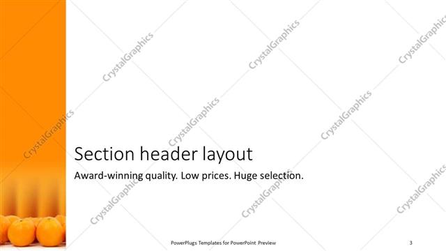 Section Header presentation slide layout