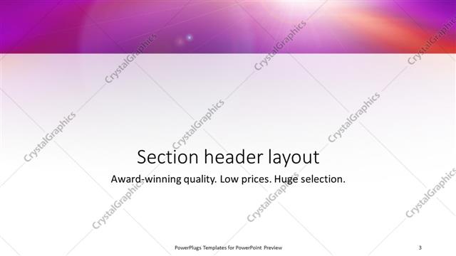Section Header presentation slide layout