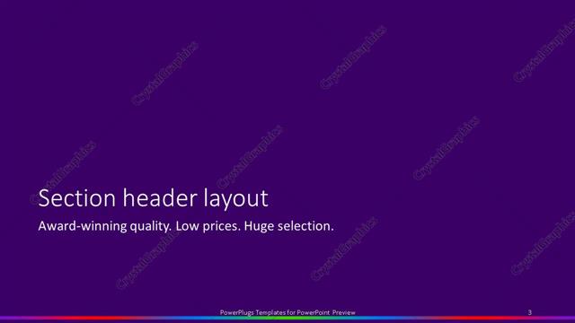 Section Header presentation slide layout