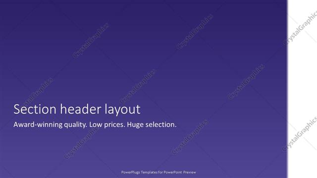 Section Header presentation slide layout