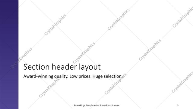 Section Header presentation slide layout