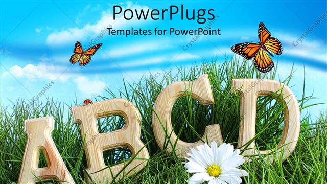  Presentation with butterflies - Letters in grass surrounded by butterflies