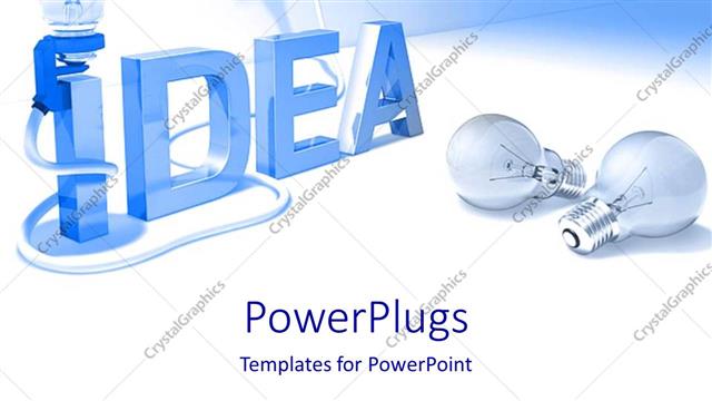 Presentation with outlet - Letters spelling idea with light bulb plugged into outlet