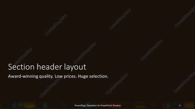 Section Header presentation slide layout