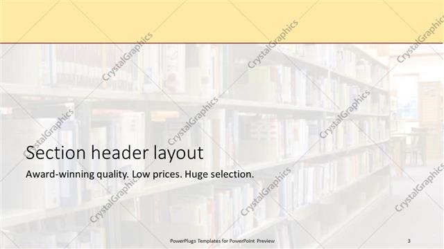 Section Header presentation slide layout